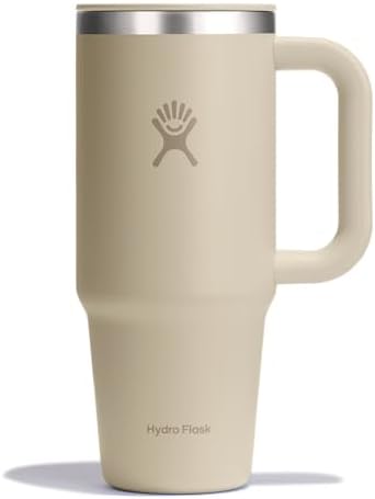Hydro Flask Coffee Travel Tumbler Mug – Insulated Stainless Steel, Leak Resistant Hot & Iced Coffee Cup 24 Oz Oat Tan by Unknown
