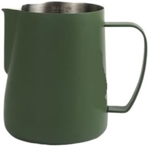 Pointed Mouth Coffee Latte Art Cup 400ml/600ml Stainless Steel Big Belly Double Scale Milk Pitcher Tool(400ml,Green) by Unknown