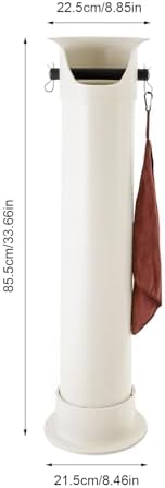 Knock Box for Coffee Grounds,Commercial Floor Standing Knockbox w/Removable Base,Coffee Knock Box,Coffee Grind Collection Dump Bin,Grounds Bucket w/Garbage Bags and Towels for Kitchen,Office (White) - Image 2