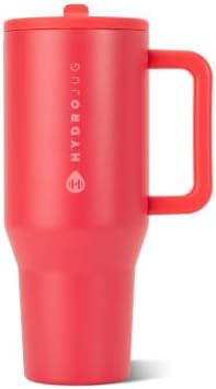 HydroJug Traveler 40oz, Insulated Tumbler with Handle & Straw, Fruit Punch by Hydrojug