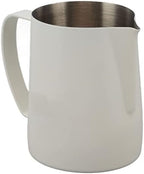 Coffee Milk Frothing Pitcher, 600ml Espresso Steaming Jug with Falcon Beak Tip, 304 Stainless Steel Milk Frother Cup for Coffe, Cappuccino, Latte Art, Espresso Machine Accessories(White) by TITA-DONG