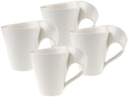 Villeroy & Boch NewWave Caffe Collection Coffee Mug, Set of 4, Premium Porcelain, Made in Germany, 8 oz Capacity, Rich, Creamy White by Unknown