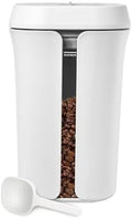 Vacuum Coffee Canister&Food Storage Container with One-click vacuum, Preserves Freshness for Weeks, 12oz Food-grade PC Coffee Vacuum Canister for Ground Coffee & Beans Or spices-white by evacu