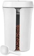 Vacuum Coffee Canister&Food Storage Container with One-click vacuum, Preserves Freshness for Weeks, 12oz Food-grade PC Coffee Vacuum Canister for Ground Coffee & Beans Or spices-white by evacu