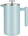 French Press Coffee Maker Double Wall Insulated French Coffee Press Stainless Steel With 3-Level Filter System, Brewed Coffee Pot For Camping(/Blue,1000ml) by GIZNXBA