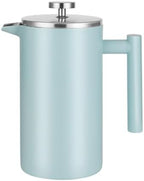 French Press Coffee Maker Double Wall Insulated French Coffee Press Stainless Steel With 3-Level Filter System, Brewed Coffee Pot For Camping(/Blue,1000ml) by GIZNXBA