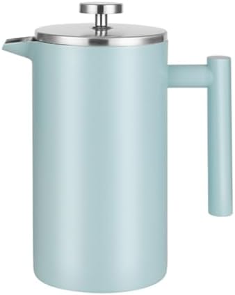 French Press Coffee Maker Double Wall Insulated French Coffee Press Stainless Steel With 3-Level Filter System, Brewed Coffee Pot For Camping(/Blue,1000ml) by GIZNXBA