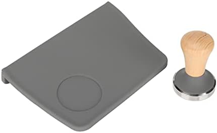 Coffee Tamper and Mat Kit Silicone 90 Degree Corner Tamping Mat 503g Beech Handle for Machine Home Barista, Even Force Distribution No More Channeling (51mm / 2.01in Tamper) - Image 7