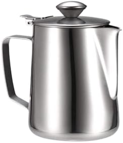 Stainless Steel Milk Frothing Pitcher With Lids Steam Coffee Barista Kettle Latte Cappuccino Cream Cup Jug(600ml) by Unknown