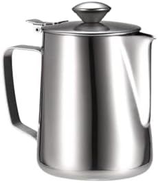 Stainless Steel Milk Frothing Pitcher With Lids Steam Coffee Barista Kettle Latte Cappuccino Cream Cup Jug(350ml) by Unknown