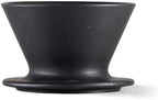 HMM Patio Coffee Dripper - Ceramic Pour Over Coffee Maker, Brews 1-2 Cups, Minimalist Aesthetic Design, Essential for Drip Coffee Lovers, SGS Certified - Black by HMM