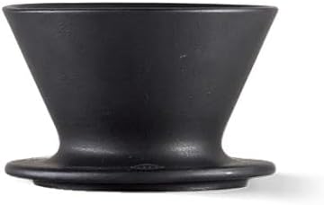 HMM Patio Coffee Dripper - Ceramic Pour Over Coffee Maker, Brews 1-2 Cups, Minimalist Aesthetic Design, Essential for Drip Coffee Lovers, SGS Certified - Black by HMM