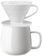 Ceramic Coffee Dripper Engine Style Drip Filter Cup Permanent Pour Over Maker Separate Stand For 1-2 Cups(Filter Set) by Unknown
