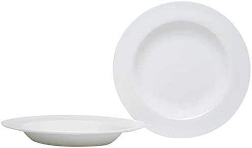 Red Vanilla Pure Vanilla 11.75-Inch Rimmed Pasta Bowl, 28-Ounce, Set of 2 by Red+Vanilla