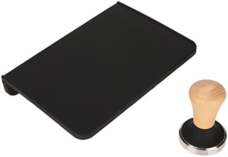Aramox Wood Coffee Tamper with Silicone Tamper Mat Set Stainless Steel Base Beech Handle Even Pressure Easy Clean for Beginners Home Baristas Prep 8.5 X 6.0 X 0.4in (58mm / 2.28in) by Aramox