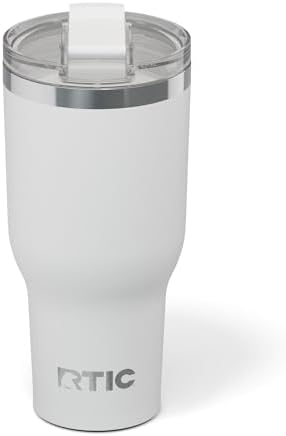 RTIC 40oz Essential Tumbler with Lid, Ceramic Lined, White by RTIC