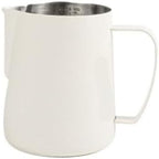 Milk Frother Cup Stainless Steel Pointed Mouth Coffee Latte Art Cup 400ml/600ml Stainless Steel Big Belly Double Scale Milk Pitcher Tool(600ml,White) by Unknown