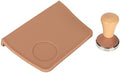 Aramox Coffee Tamp Mat Silicone Corner Tamping Mat 2 Pack with Beech Tamper 90 Degree Counter Edge Fit Flat Base Even Pressure for Home Baristas Coffee Station (51mm / 2.01in Tamper) by Aramox
