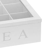 Amagogo Wooden Tea Storage Box with Glass Lid, 9 Compartment Stackable Tea Bag Organizer for Kitchen and Pantry - Image 2