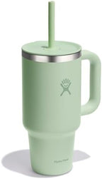 Hydro Flask 32 Oz Travel Tumbler with Handle, Lid and Straw - Insulated Stainless Steel in 32 Oz Aloe Green - Image 3