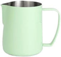 Milk Frother Cup Stainless Steel Pointed Mouth Coffee Latte Art Cup 400ml/600ml Stainless Steel Big Belly Double Scale Milk Pitcher Tool(400ml,Light green) by Unknown