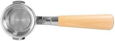 Compatible With BES920, 980, 990, 58mm Bottomless Portafilter, Stainless Steel Naked Coffee Handle, Cafe Accessories(Beech) by Unknown