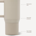 HydroJug Traveler 20oz Kids Insulated Tumbler with Handle, Dune - Image 3