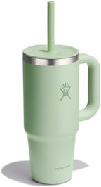 Hydro Flask 24 Oz Travel Tumbler with Handle, Lid and Straw - Insulated Stainless Steel in 24 Oz Aloe Green - Image 4