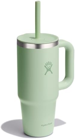 Hydro Flask 24 Oz Travel Tumbler with Handle, Lid and Straw - Insulated Stainless Steel in 24 Oz Aloe Green - Image 4