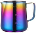 Milk Frother Cup Stainless Steel 350/550ml Espresso Coffee Pull Flower Milk Mugs Cup Stainless Steel Craft Latte Art Jug Pitcher Mug(350ml colorful) by Unknown