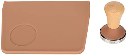 2 Pieces Integrated Coffee Cup Mat Silicone Coffee 90 Degree Corner Tampering Mat with Tamper (51mm / 2.01in Tamper) - Image 6