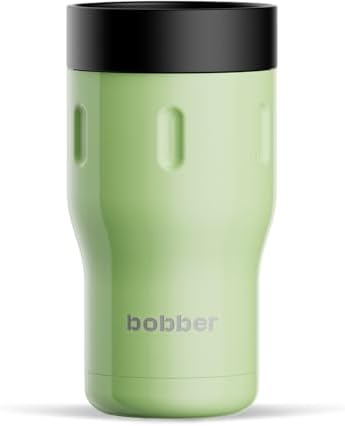 BOBBER 12 oz Insulated Tumbler with 360 Lid – 100% Leak-Proof, Stainless Steel Coffee Cup with Screw On Lid, BPA-Free, Dishwasher Safe – Coffee Travel Mug, Fits Car Cup Holder (Green) by Bobber