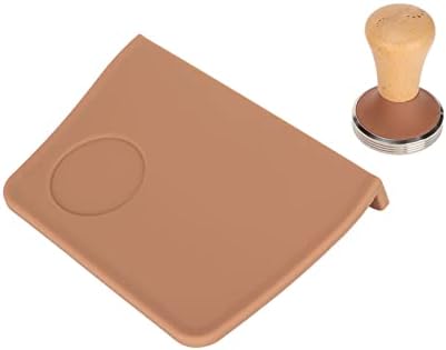 2 Pieces Integrated Coffee Cup Mat Silicone Coffee 90 Degree Corner Tampering Mat with Tamper (51mm / 2.01in Tamper) - Image 4