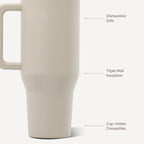 HydroJug Traveler 32oz, Insulated Tumbler with Handle & Straw, Dune - Image 3