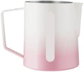 Milk Frothing Pitcher 500ml Stainless Steel Steaming Pitchers Cappuccino/Latte Art Cup Coffee Tool(600ml,Pink B) by Unknown