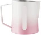 Milk Frothing Pitcher 500ml Stainless Steel Steaming Pitchers Cappuccino/Latte Art Cup Coffee Tool(600ml,Pink B) by Unknown