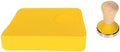 Coffee Powder Press Tool Set Wooden Handle Flat Base Hammer Non Slip Silicone Tamper Mat with Slot (Yellow), Miokyclgogwfbnra7-14 by Miokycl
