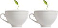 Tea Forte Cafe Cup White Porcelain Tea Cup and Lid, Steeps 8 oz., Microwave and Dishwasher Safe (Pack of 2) by TeaForte