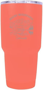 Rocky Mountains Colorado Minimalistic Design Souvenir 24 oz Engraved Insulated Stainless Steel Tumbler - Coral by RandRImportsInc