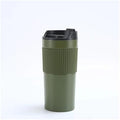 Portable Coffee Maker French Press Insulated Mug With Double Walled Insulated Vacuum Coffee Tea Mug For Travel Outdoor(Army Green) by Unknown