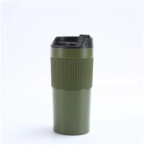Portable Coffee Maker French Press Insulated Mug With Double Walled Insulated Vacuum Coffee Tea Mug For Travel Outdoor(Army Green) by Unknown