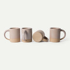 MORA Medium Mugs Set of 4, 16oz Ceramic Pottery Latte Mugs/Coffee Cups - Microwave and Dishwasher Safe - Mushroom by MORA