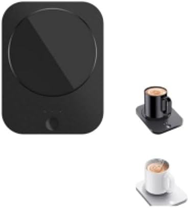 Electric Heating Coaster Coffee Mug Warmer, USB Rechargeable Heated with 3 Temperature Setting, Coffee Tea Milk Smart Coffee Tea Milk Warmers for Travel Home Office Desk (Black) by Unknown