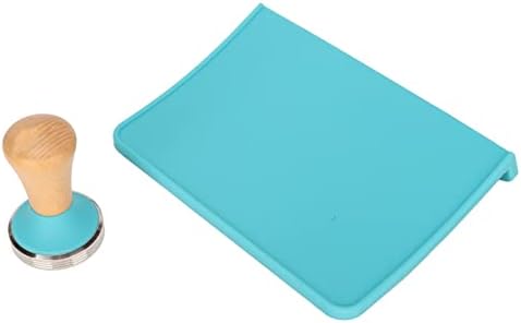 2 Pack Coffee Tamper Mat and Tamper Set Kit - Silicone Pad with Beech Wood Handle for Home Office Barista 58mm / 2.28in Blue (58mm / 2.28in Tamper) - Image 4