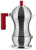 Alessi MDL02/1 R "Pulcina" Stove Top Espresso 1 Cup Coffee Maker in Aluminum Casting Handle And Knob in Pa, Red by Alessi