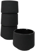 Ebros Gift Pack Of 4 Japanese Traditional Tetsubin Style Textured Surface Cast Iron Tea Cups Teacups Drinkware Tea Service Far East Decorative Accent (Black Modern Kokuyo) by EbrosGift