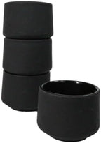 Ebros Gift Pack Of 4 Japanese Traditional Tetsubin Style Textured Surface Cast Iron Tea Cups Teacups Drinkware Tea Service Far East Decorative Accent (Black Modern Kokuyo) by EbrosGift