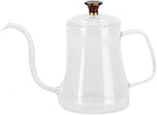 flexman Pour Over Coffee Kettle, Heat Resistant Reusable High Borosilicate Glass Gooseneck Spout Coffee Tea Pot, Coffee Maker for Cafe, Restaurant, Bar, Home (600ml) by flexman