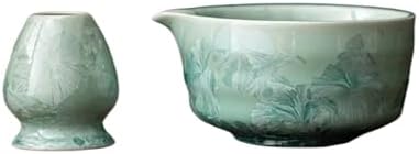 1-8PCS Glaze Matcha TeaSet With Strainer Spoon Bowl Reusable Whisk Holder Set(2PCS-GN) by Unknown