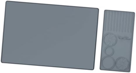 2 Pieces Silicone Espresso Machine Pad Tamper Mat Raised Edges Accessory Suitable for Tea Room Kitchen Coffee Shop, Gray - Image 6